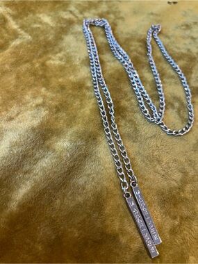Double Bar Pendant Silver Chain / Necklace
